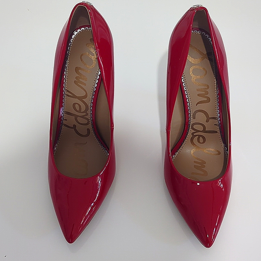 Red Patent Leather Sam Edelman Stiletto Heels. Size  8